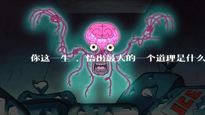 你这一生 ，悟出最大的一个道理是什么 ?