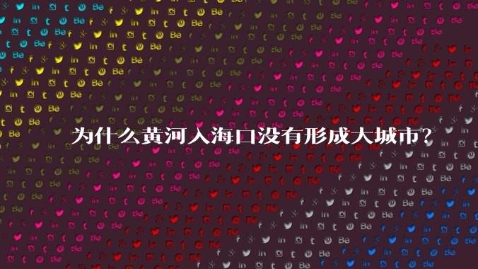 为什么黄河入海口没有形成大城市？