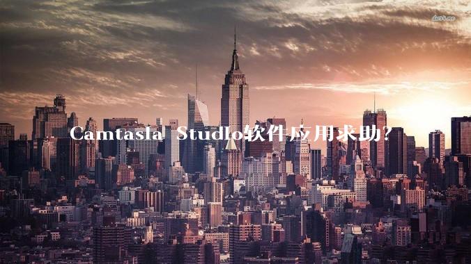 Camtasia Studio软件应用求助？