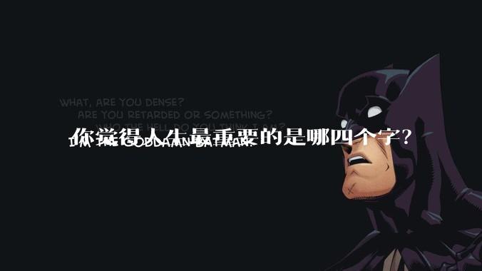 你觉得人生最重要的是哪四个字？
