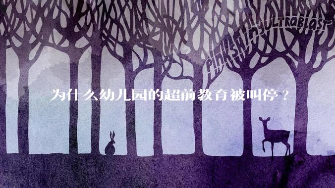 为什么幼儿园的超前教育被叫停?