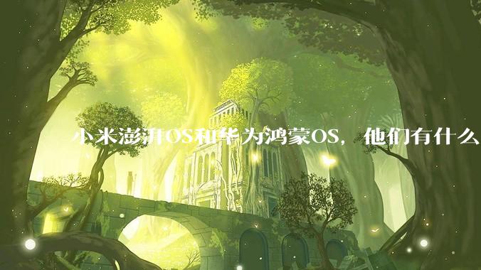 小米澎湃OS和华为鸿蒙OS，他们有什么不一样，谁更有发展前途？