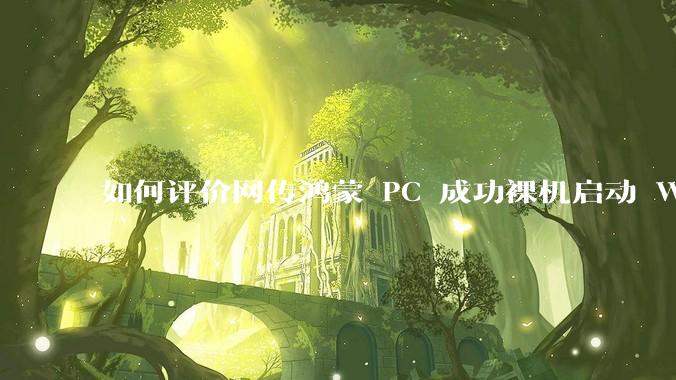 如何评价网传鸿蒙 PC 成功裸机启动 Windows ARM？
