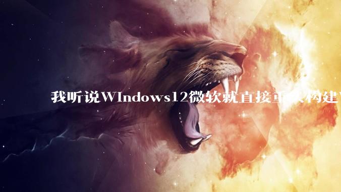 我听说Windows12微软就直接重头构建Windows了，就直接重构Win内核了，到底是不是真的?