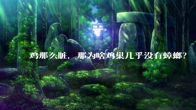 鸡那么脏，那为啥鸡巢几乎没有蟑螂？
